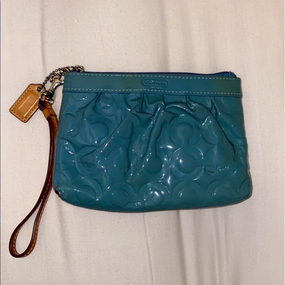 Blue Coach Wristlet